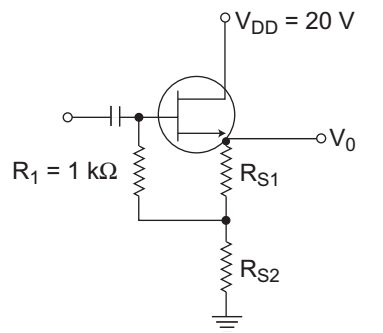 For the FET source follower circuit shown below, RS1 >>